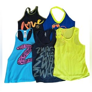 Zumba Fitness Workout Tank Tops Bundle Of 5 Womens Size XS Small